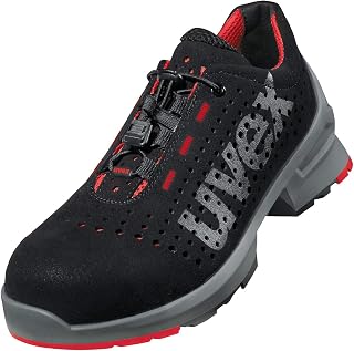 Uvex 1 Safety Work Shoes S1 SRC | Low Safety Shoe | Metal Free Toe Cap | Black - Red