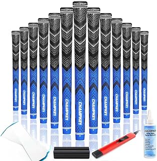 CHAMPKEY Professional Hybrid Golf Grips 13 Pack - Come with All Repair Kits - All Weather Performance and High Feedback Golf Club Grips