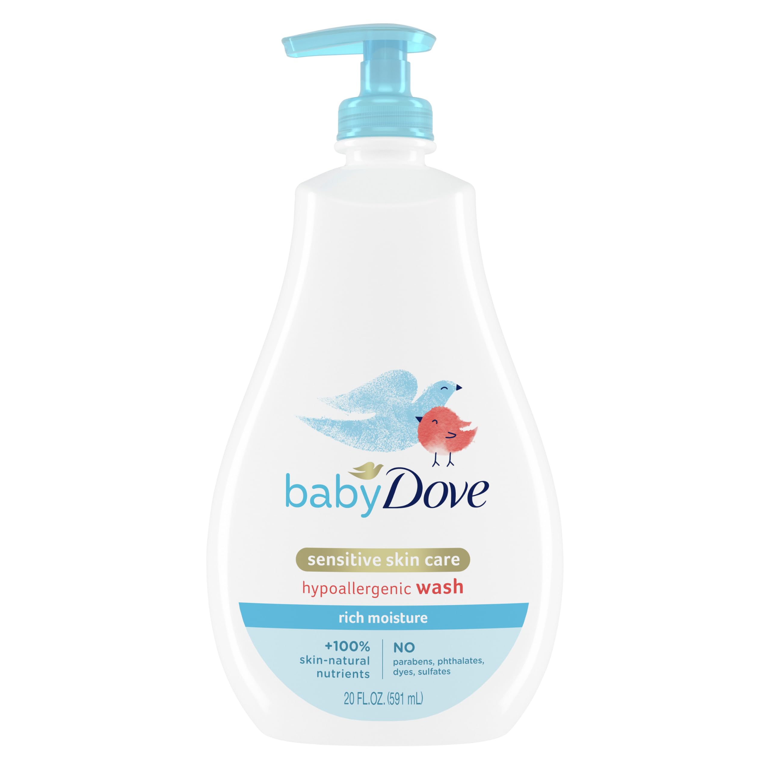 Baby Dove Sensitive Skin Care Baby Wash Rich Moisture 20 fl oz | For sensitive b
