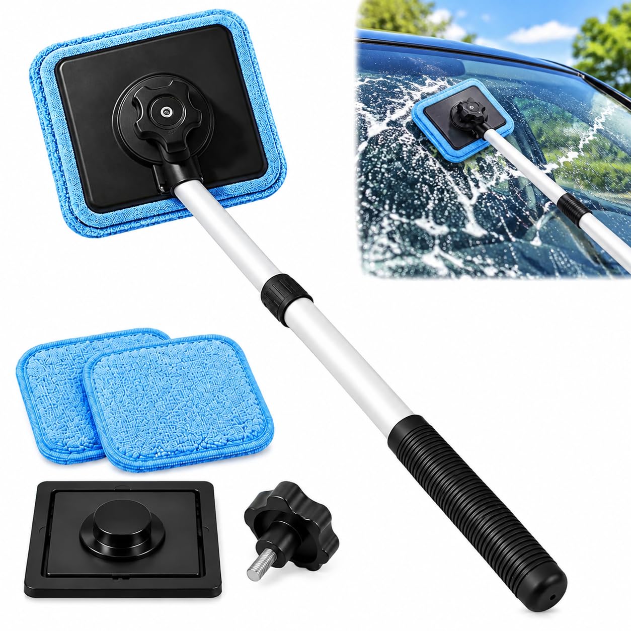 Dual Magnetic Car Windshield Cleaner, Double Sided Glass Cleaning Tool | Streak-