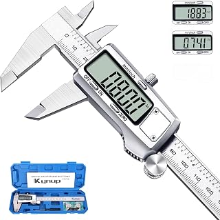 Kynup Digital Caliper, Vernier Calipers 150mm with Inch/mm Conversion | Stainless Steel Calipers Measuring Tools, Electronic Micrometer Digital for Woodworking, Professionals & DIY Projects, 6 Inch