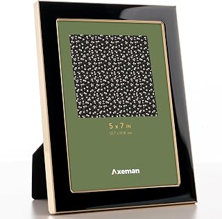 Axeman 5x7 Enamel Picture Frame, Black, Modern Style