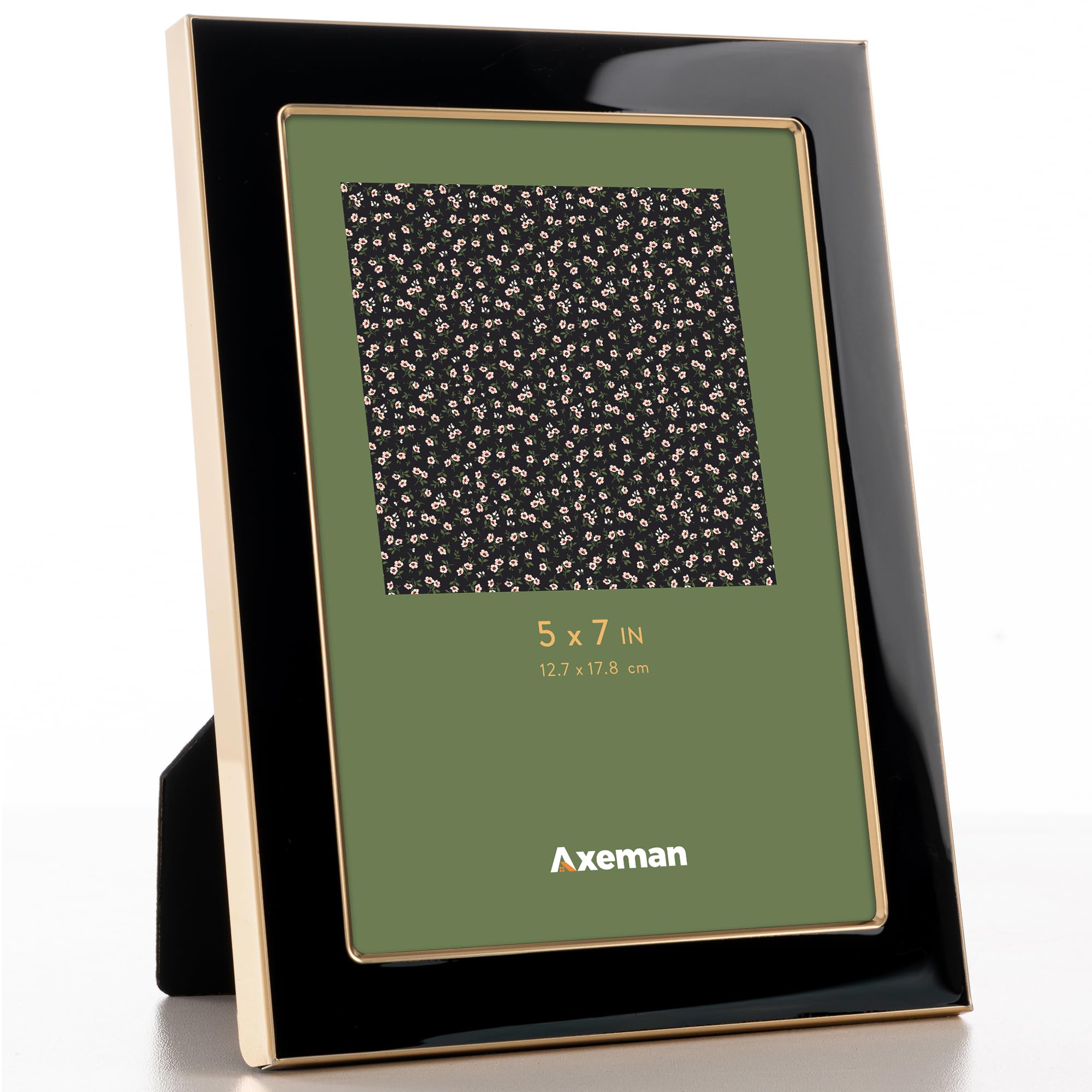 Axeman 5x7 Enamel Picture Frame, Black, Modern Style