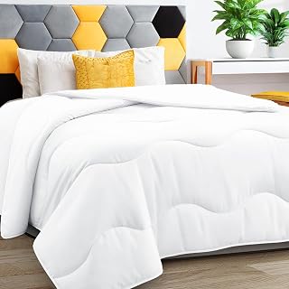 MEELUS Lightweight Comforter Cooling White, All Season Duvet Insert | Breathable King Size Summer Bedding, Soft Microfiber Thin Down Alternative Blanket With Corner Tabs, 102x90 inch