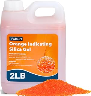VOISEN 2 LBS Orange Indicating Silica Gel Desiccant Beads | Reusable Desiccant Industry Standard 3-5 mm(Orange to Green),Desiccant for 3D Printer,Electronic,Clothes,Painting,Jewelry