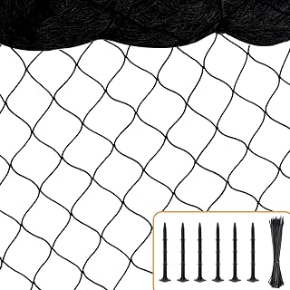 Bird Netting 25x50ft, 2.4" Mesh Garden Netting Bird Net for Chicken Coop | Heavy Duty Nylon Poultry Netting, Garden Nettings for Fruit Tree Blueberry Bushes Against Birds, Squirrels, Deers