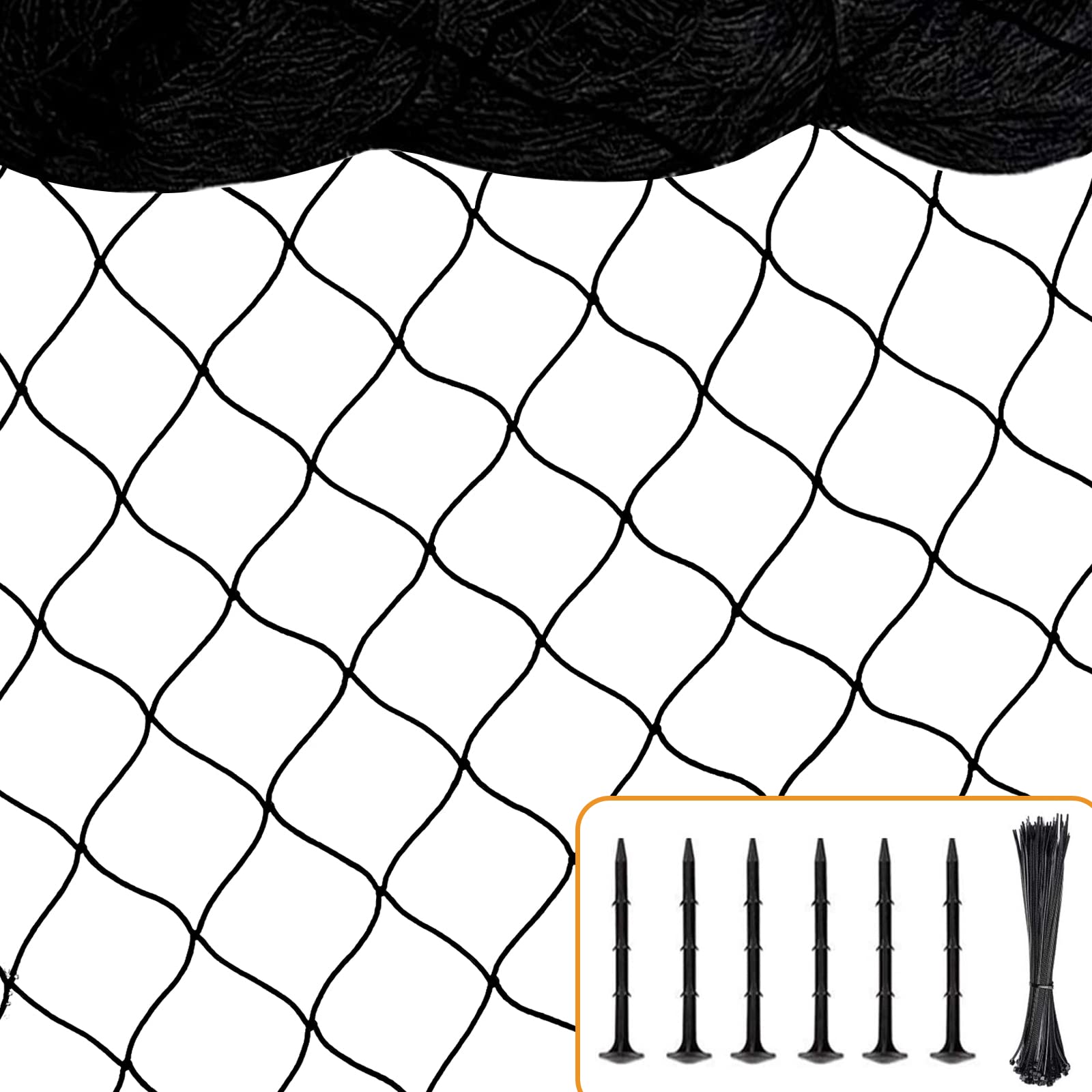 Bird Netting 25x50ft, 2.4" Mesh Garden Netting Bird Net for Chicken Coop | Heavy