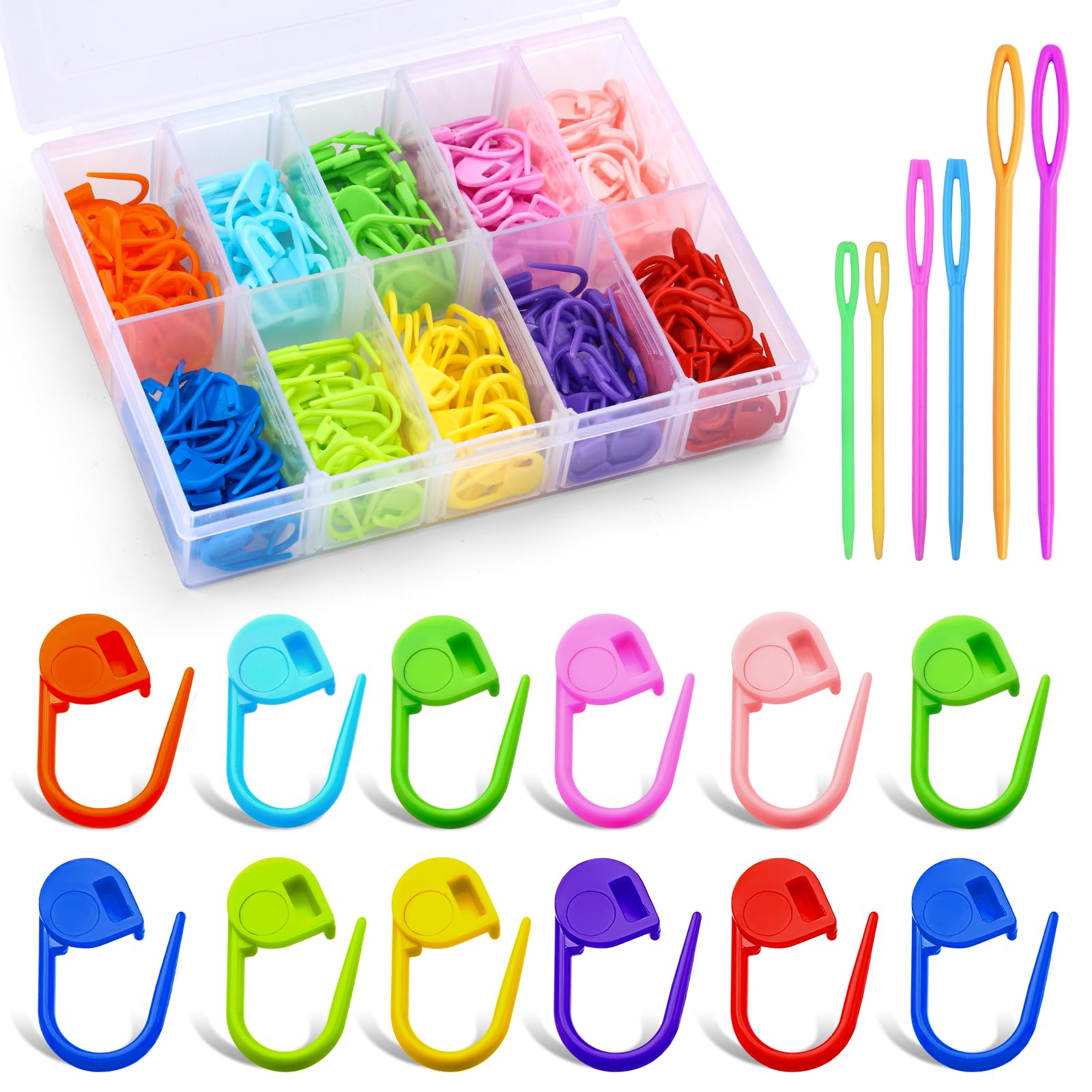 LUNARM 200Pcs Stitch Markers for Crocheting Crochet Stitch Markers Knitting | Pl