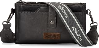 Wrangler Crossbody Bags for Women Dual Zipper Wallt Purse and Multi-function Phone Purse