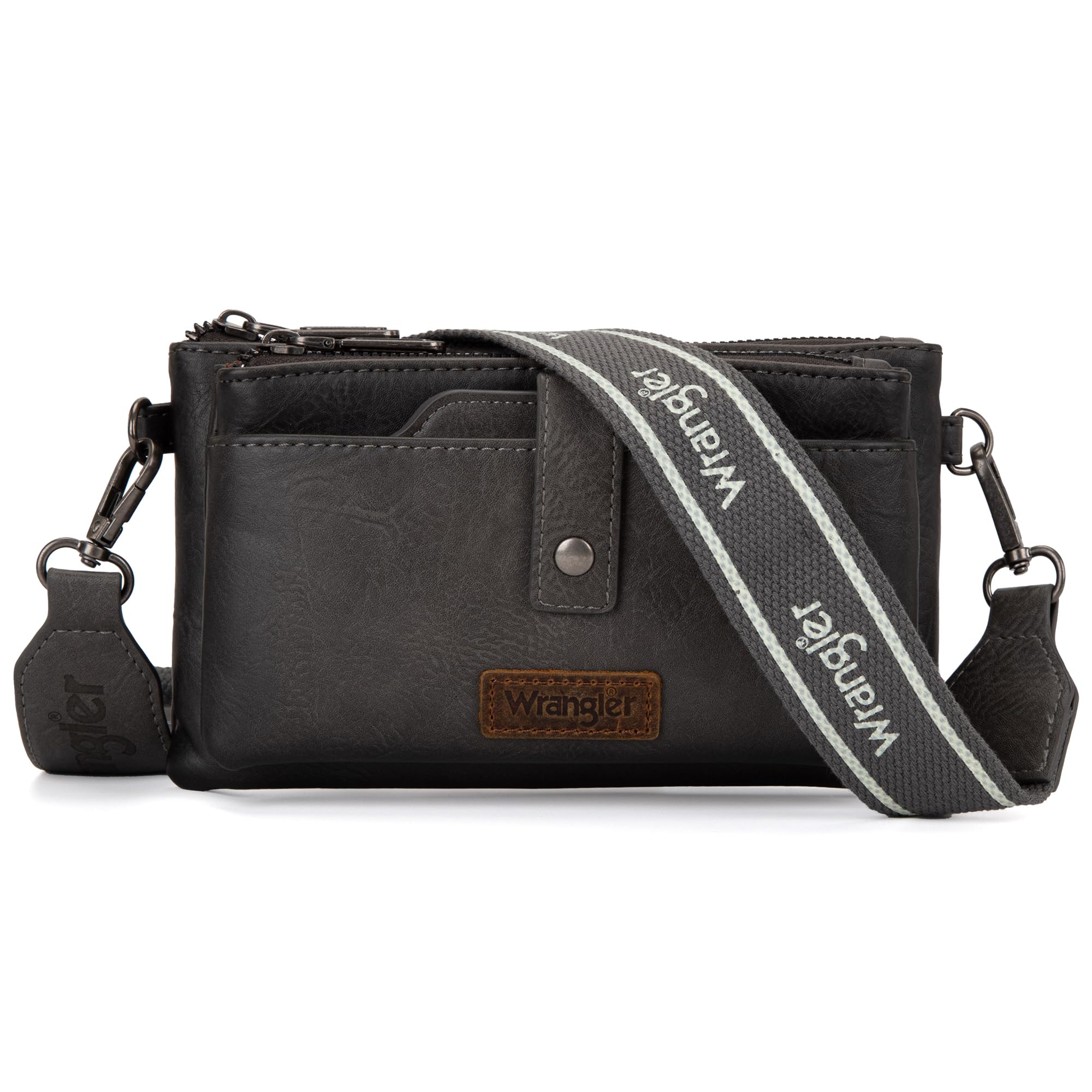 Wrangler Crossbody Bags for Women Dual Zipper Wallt Purse and Multi-function Pho