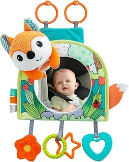 Lynncare Car Seat Toy, Baby Car Mirror Toy for Rear Facing | Travel Baby Activity Center with Hanging Engaging Toys for infants Babies 0-6-12-18 Months Boy Girl