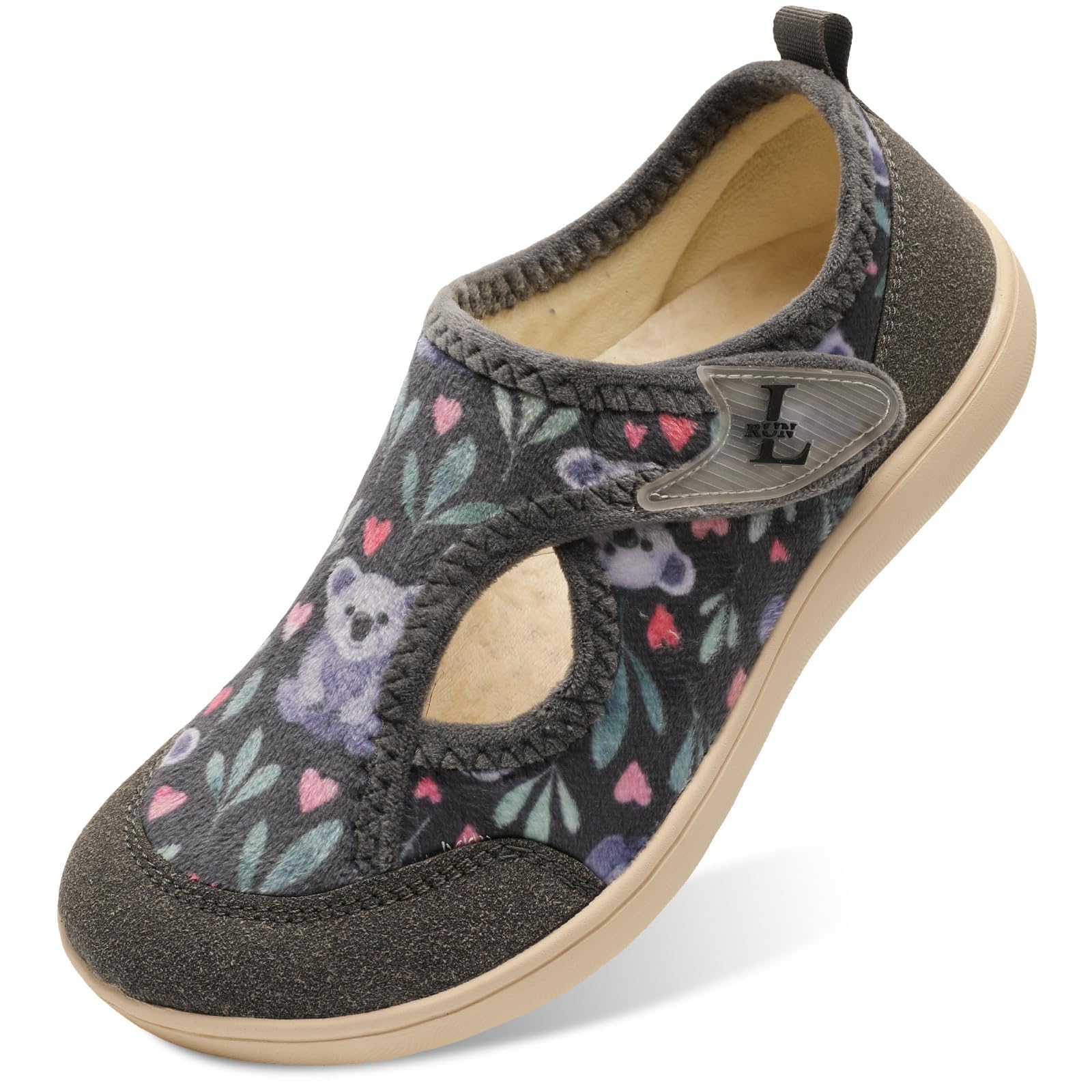 JIASUQI Womens Barefoot Slippers Wide Toe Box Diabetic Shoes Arthritis Adjustabl