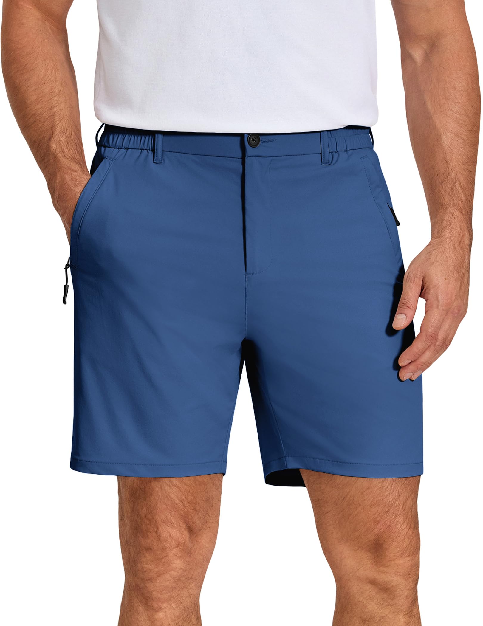COOFANDY Men's Stretch Golf Shorts 7" Lightweight Casual Hiking Shorts Summer At