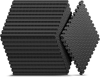 12 Pack 48 sqft Home Gym Mat, Puzzle Exercise Mat, EVA Interlocking Foam Floor Tiles for Home Workout Equipment Black, 24 in x 24 in x ½ in - 12 Tiles (Black, 12 Pack, 48 SQ FT)