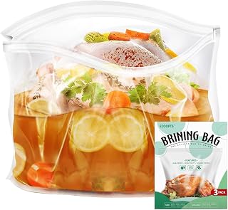 3× Extra Large Turkey Brining Bag - Holds Up to 35lb With 3 Clips for Thanksgiving, Chicken, Beef - 26"×22" - 3 Brine Bags