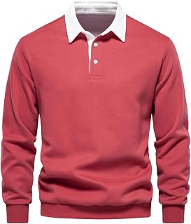 MakingDa Mens Sweatshirts Polo Collar Long Sleeve Pullover