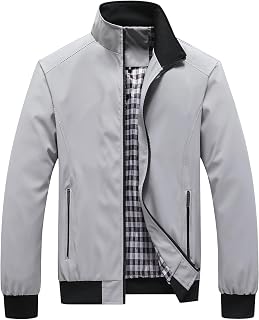 Men's Long Sleeve Zip Up Collar Bomber Jacket