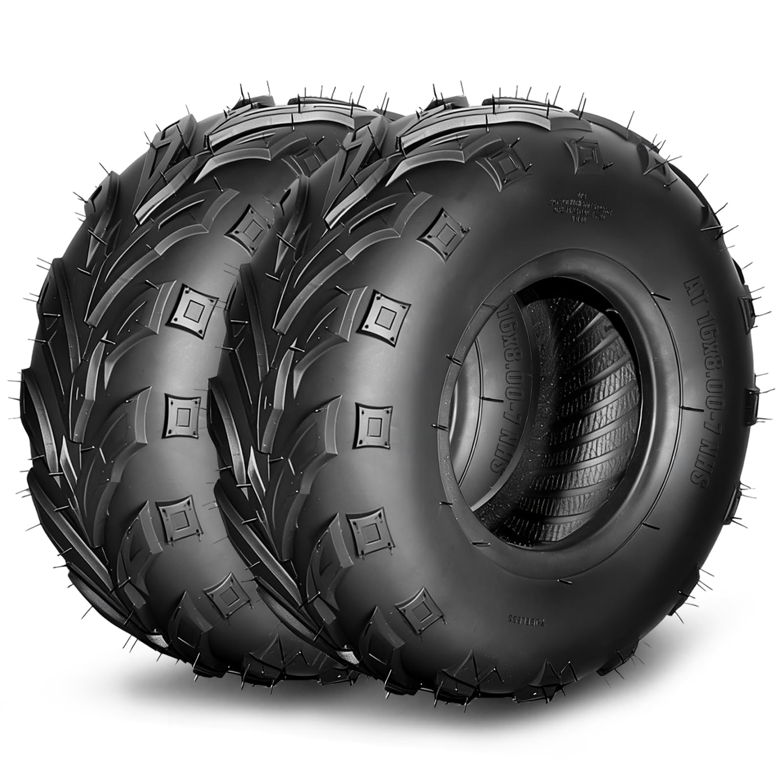 MOTOOS ATV Tires 16x8-7,4 PR Mini Bike Tires,Tubeless,Pair of 2 | 16x8x7 mini bi