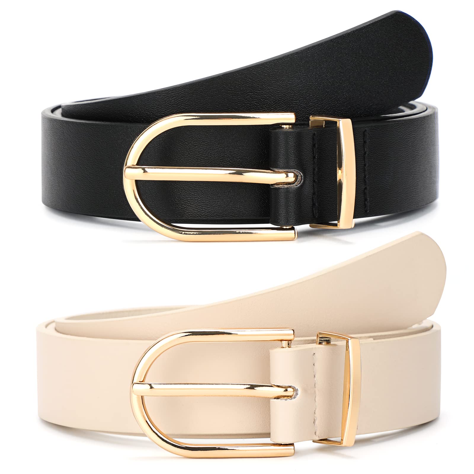 JASGOOD Leather Western Belt for Men Women Floral Engraving Cowboy Belt Bolt Buc