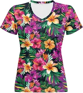 Women Summer T Shirt V Neck Casual Short Sleeve Blouses Tops Plus Size Athletic Tops Women Graphic XS-5XL