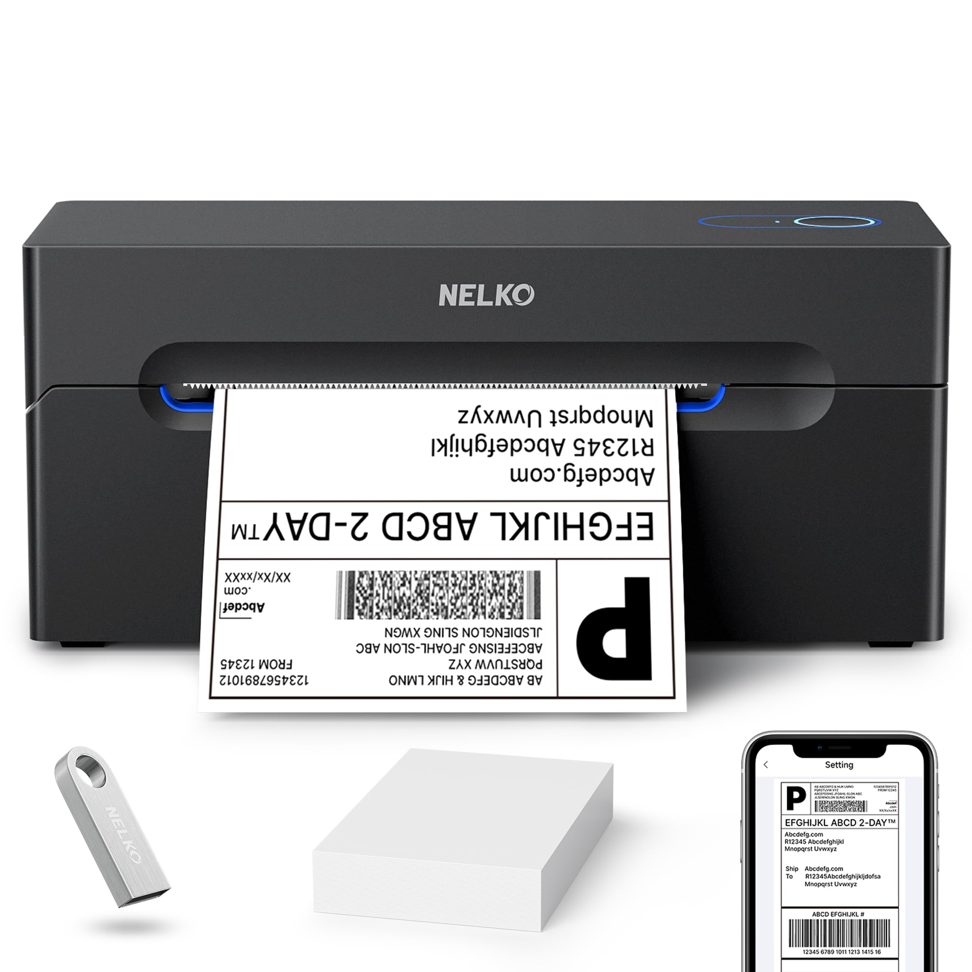 Nelko Bluetooth Thermal Shipping Label Printer, 4x6 Thermal Label Printer | Quic