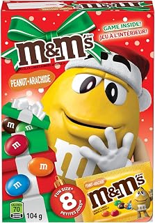 M&M'S, Christmas Peanut Milk Chocolate Holiday Storybook, 8 Fun Size Bags, 104g