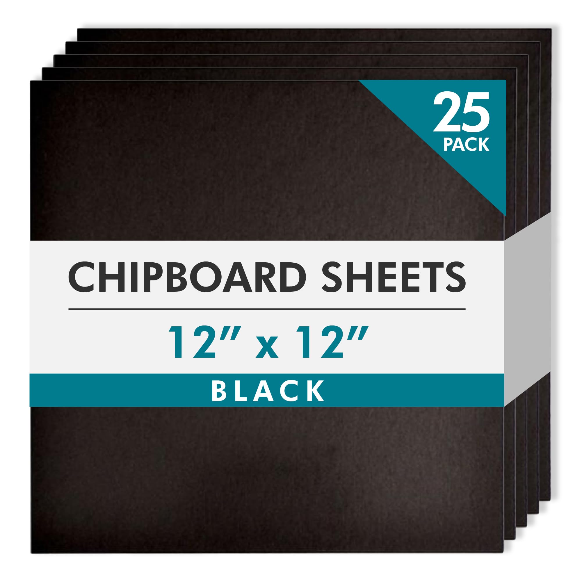 Grafix Medium Weight Chipboard, 12 x 12 in, .057 in, Black