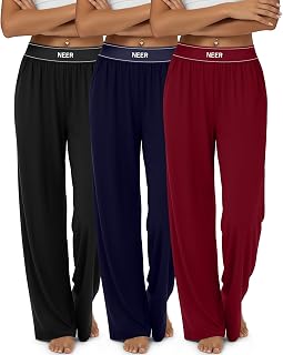 Neer 3 Pack Women's Cotton Wide Leg Sweatpants High Waist Pants