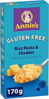 ANNIE'S - MACARONI AND CHEESE Gluten Free Rice Pasta and Cheddar, No Artificial Flavours or Synthetic Colours, Contains Real Cheese and Milk Ingredients