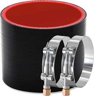 Tyeioms Straight ID 4" Silicone Hose Couple with 2PCS T-bolt Clamps | Reinforced 4-layer Wall 5MM for Cold Air Intake, Turbo, Intercooler