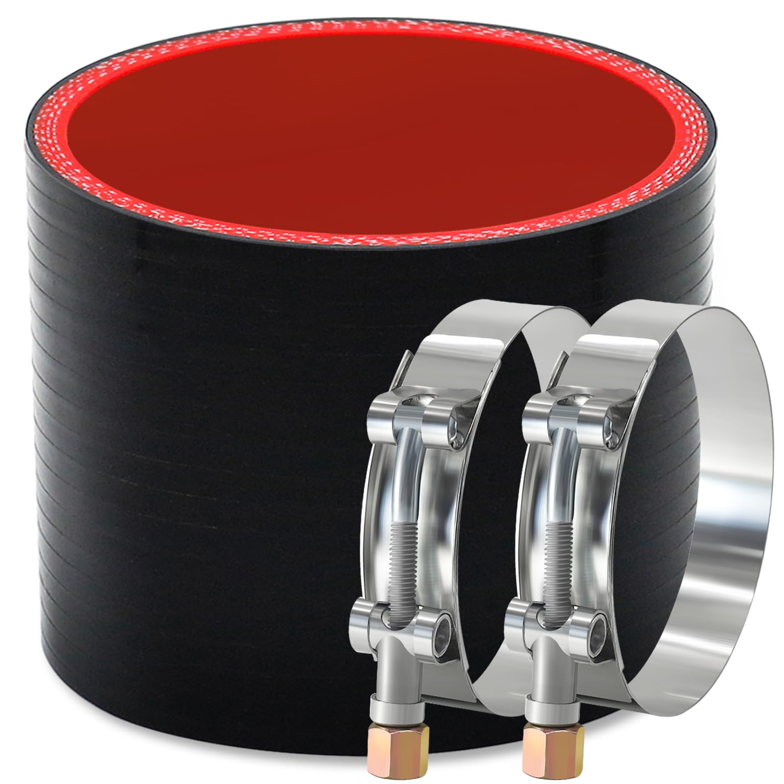 Tyeioms Straight ID 4" Silicone Hose Couple with 2PCS T-bolt Clamps | Reinf