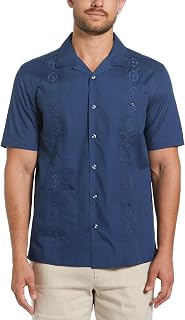 Cubavera Men's Authentic Cuban Style Four-Pocket Embroidered Short-Sleeve Guayabera Shirt