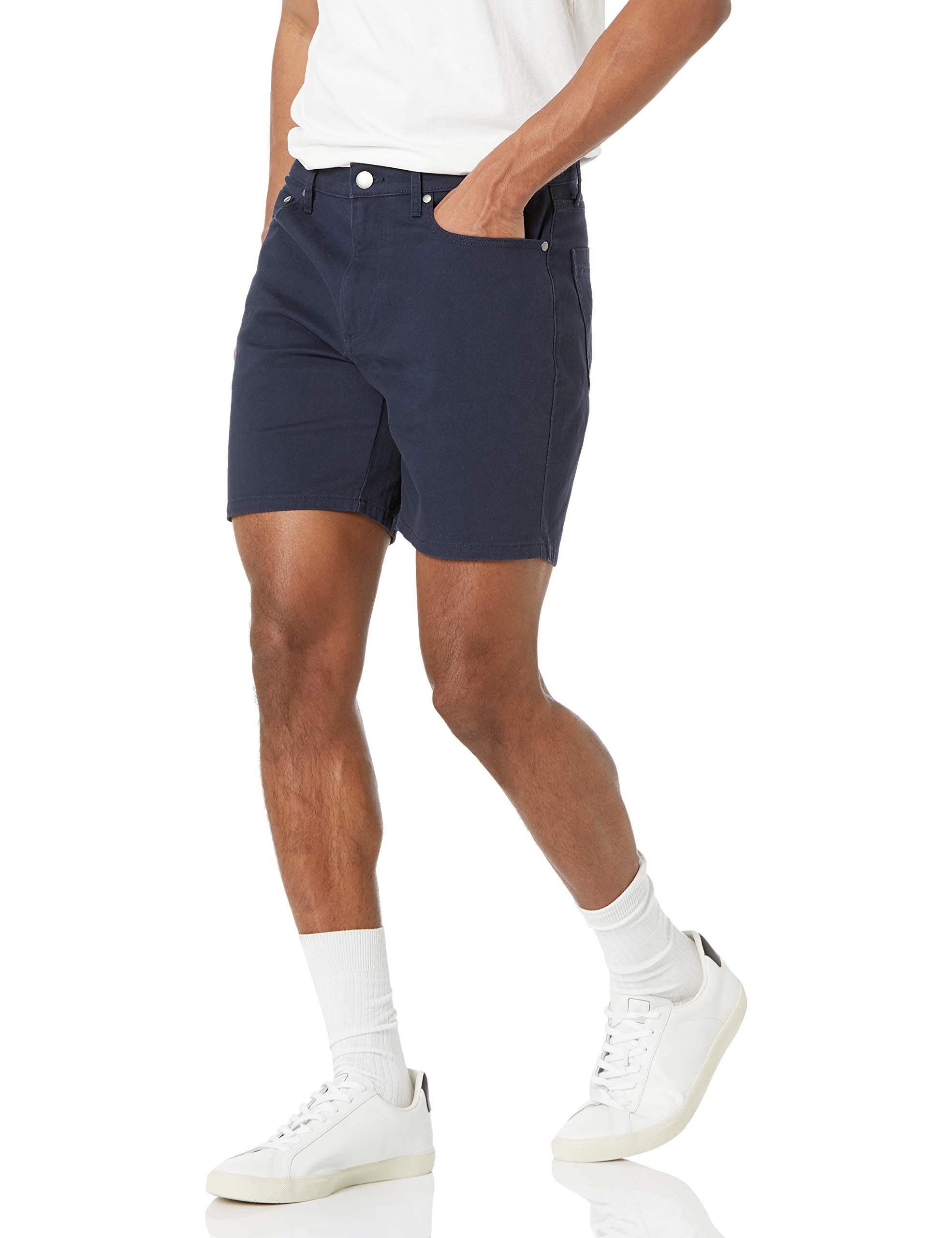 Amazon Essentials Men's 23 cm Inside Leg Length Stretch Cotton Shorts