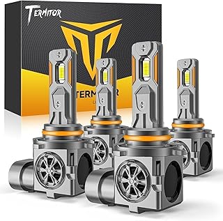 Termitor 9005 9006 LED Bulbs Combo, 13,5000LM Brightness, 85000+ Hours Long Service Life, 6500K Cool White, 1:1 Mini Size HB3 HB4 Powersports Light for ATV UTV SUV, 3 Mins Plug N Play, Pack of 4