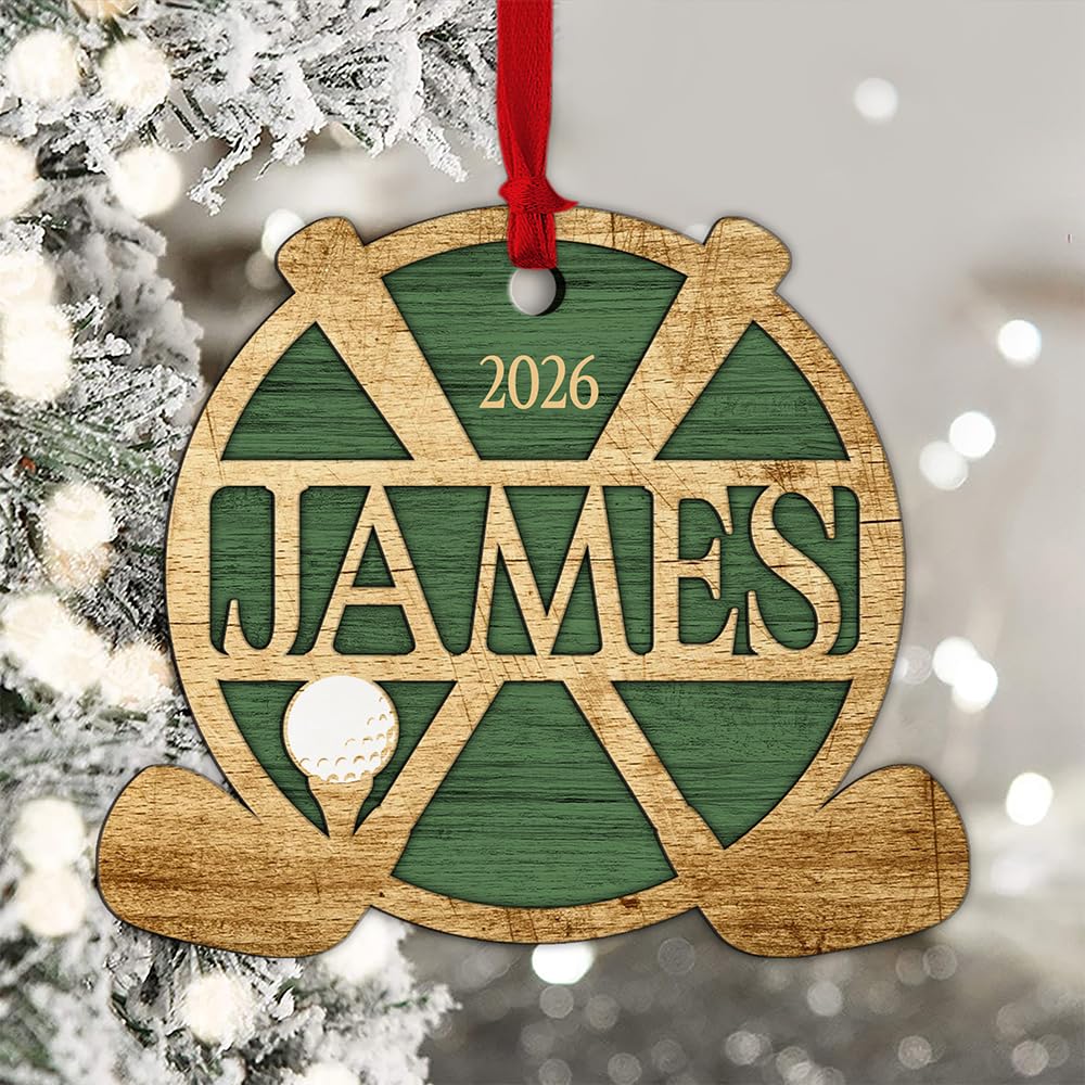 Personalized Golf Ornament - Golf Team, Custom Name Christmas Keepsake, Golf Clu