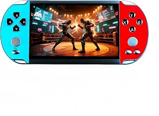 CUZCOP 5.1-Inch Retro Video Game Console Nostalgia Portable Handheld Game Eevice MP3 MP4 Children's Electronic Game Toys Birthday Suitable for Home/Uutdoors/Travel (Bluered)