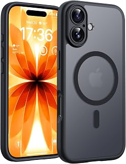 TOCOL für iPhone 17 Hülle, Kompatibel mit MagSafe, Schwarz | Full camera protection mobile phone case, built-in magnetic ring case, military protection, shockproof, scratch-resistant