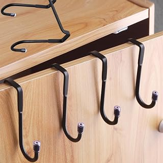 3 Pack Heavy Duty Door Hooks Double Hooks for Towels, Clothes, Hats and Bags Use in Bathroom, Bedroom, Kitchen (Black)