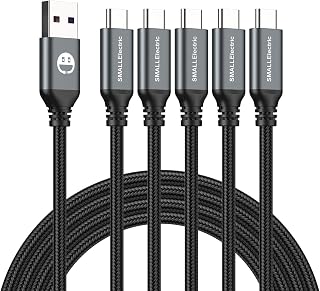 USB C Cable 5 Pack 6FT, USB A to Type C Fast Charger Cord | 3A braided USB A to C charging cords for iPhone 17 16 15, Samsung Galaxy, LG; 5 pack for home, office, car and travel.(Grey)