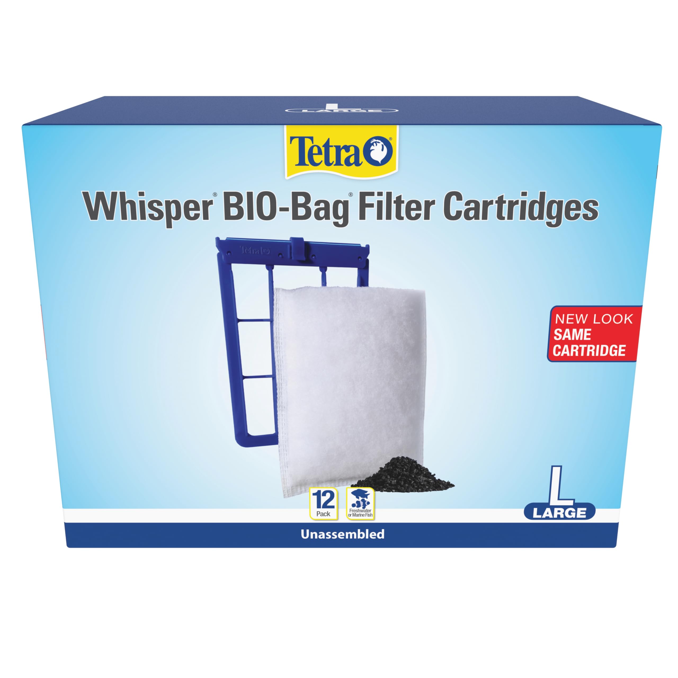 Tetra Whisper Bio-Bag Large Filter Cartridges for Aquariums, 12 Count | Unassemb
