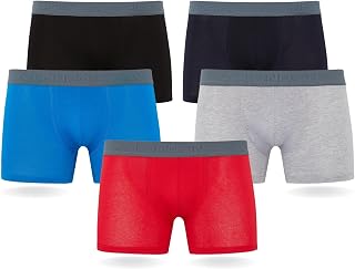 FM London 5er-Pack Herren-Boxershorts - Atmungsaktive Herrenunterwäsche für alle Gelegenheiten geeignet