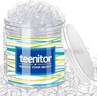 Teenitor 2000Pcs Clear Hair Ties Small Hair Elastics Rubber Hair Bands | Soft TPU Hair Elastics Mini Rubber Hair Bands Elastic Hair Ties for Women and Girls 2mm in Width 30mm in Length for Ponytail