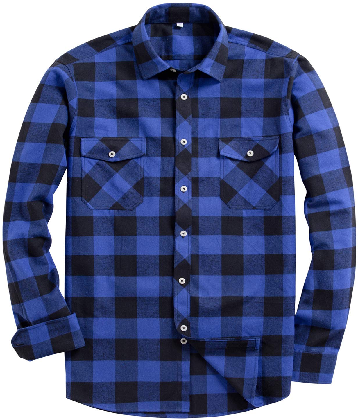 siliteelon Flannel Shirt Checked Shirt Mens Cotton Lumberjack Plaid Shirts