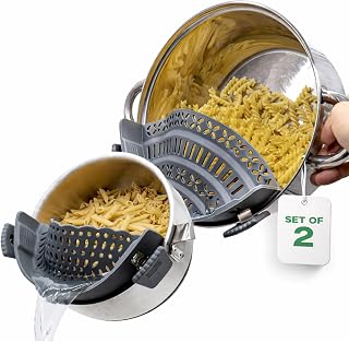 Netrox Silicone Snap Strainer, Pasta Strainer Attachment for Pot and Pan