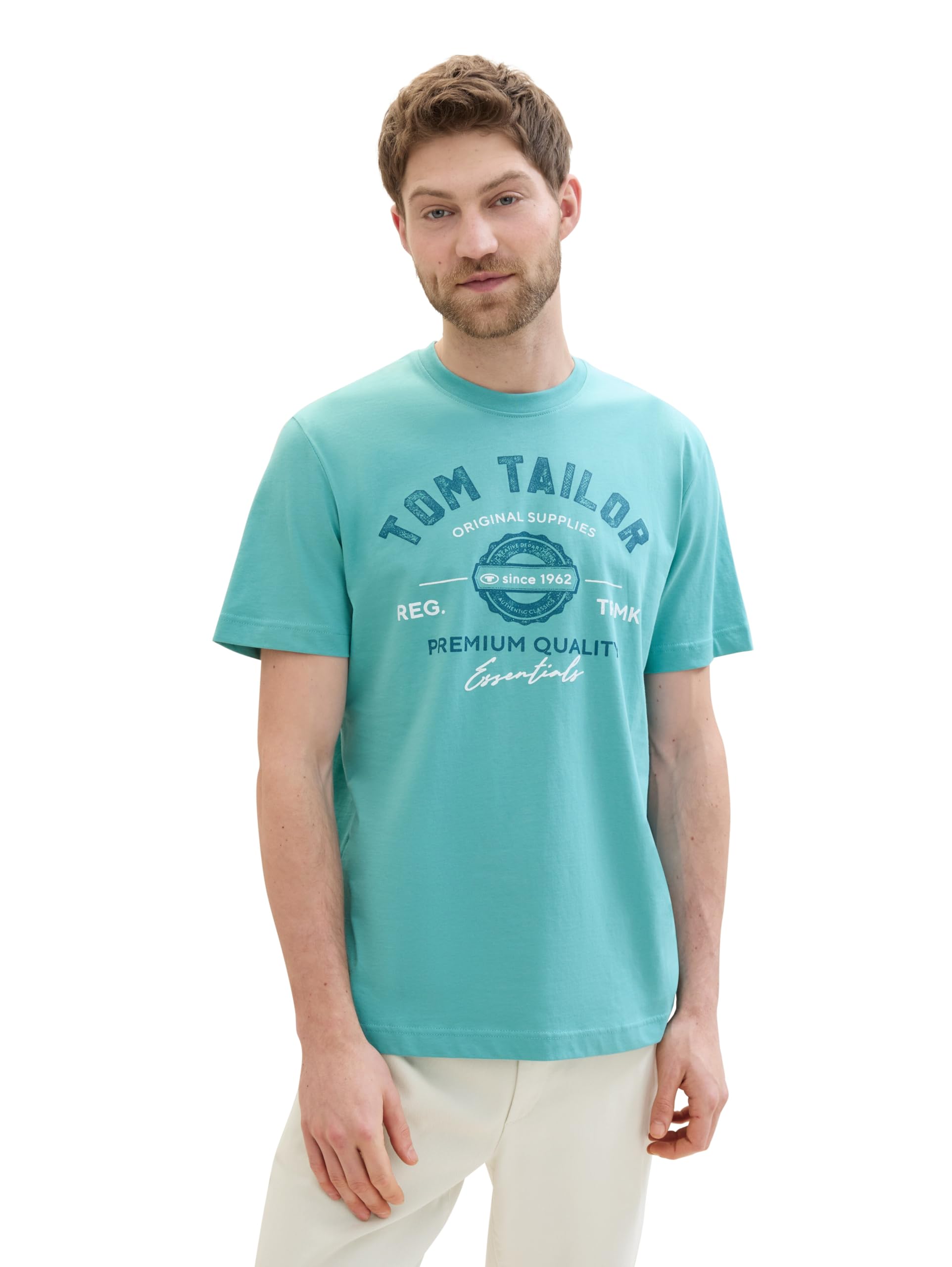 Tom Tailor Men's T-Shirt with Logo Print made of Cotton