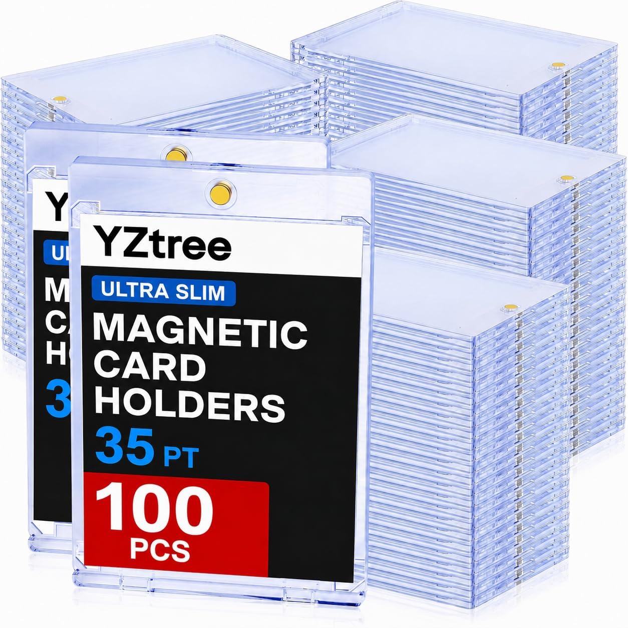 100ct Magnetic Card Holders: 35pt One Touch Card Holder - Ultra Slim | U-V Prote