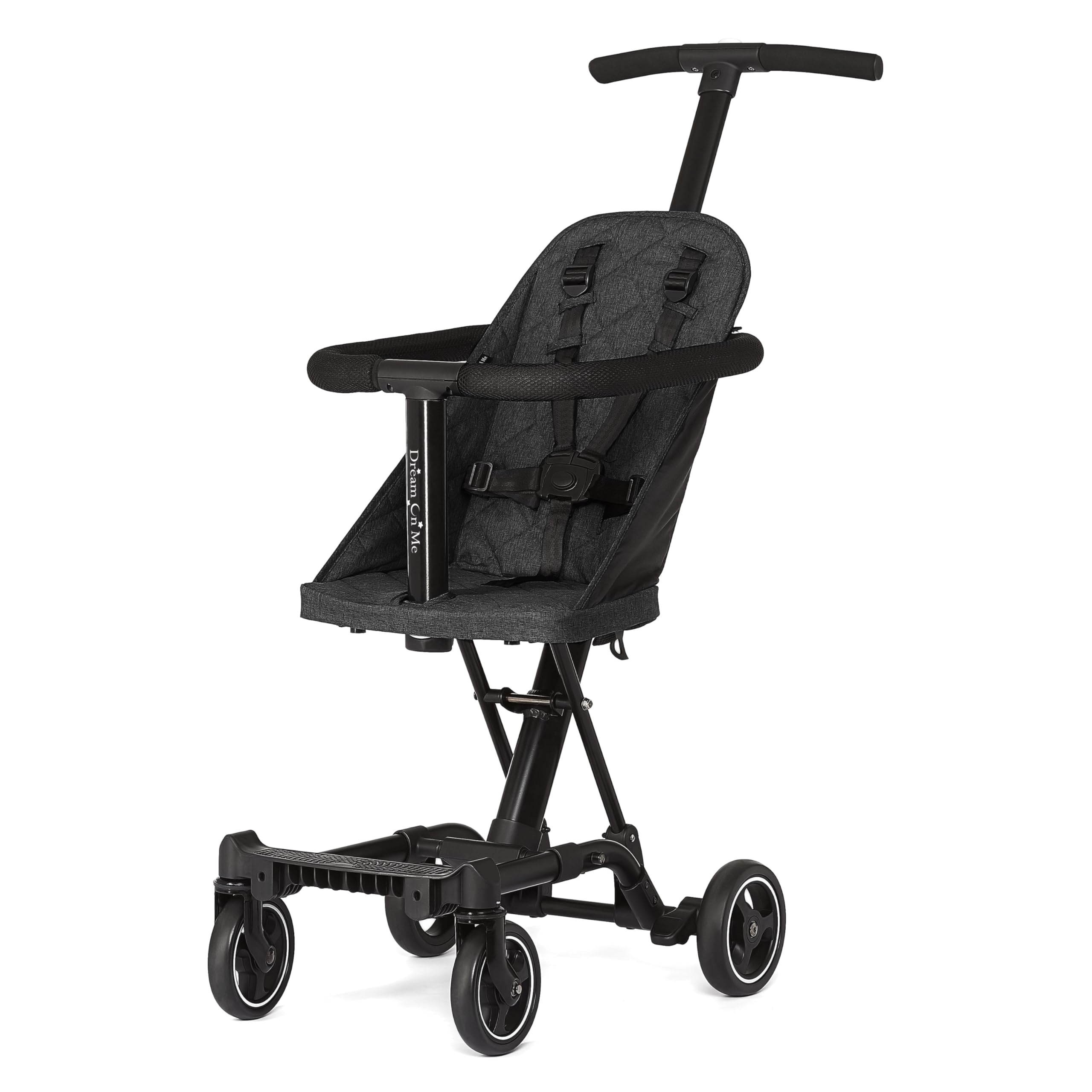 Dream On Me Coast Rider Lightweight Travel Stroller, 45 Lb Limit, Black | 5-Poin