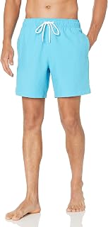 Amazon Essentials Men's Swim Trunks with Mesh Lining, Pockets and Drawstring Closure