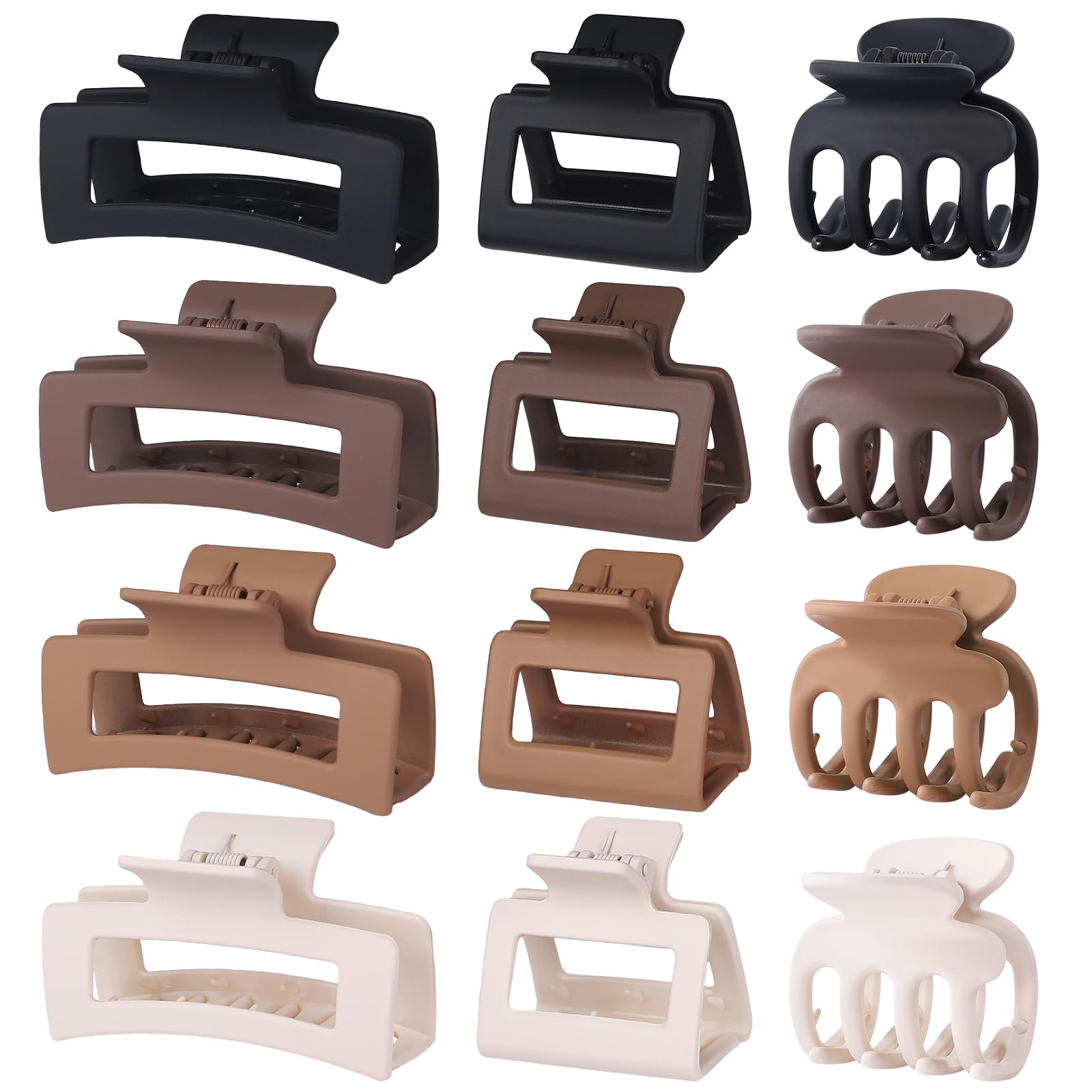 SMKSL 12 Pcs Hair Claw Clips for Women &amp; Girls 3 Styles Hair Accessories | D
