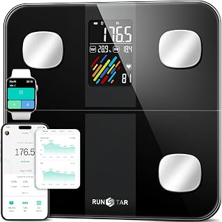 Runstar Digital Body Scales with 15+ Body Values 180kg/400lb Black